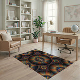 Multi-color and Patterns Vibrant Rainbow Mask Area Rug