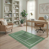 Tennis Court Green Area Rug