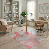 Pink Abstract Organic Shapes Area Rug