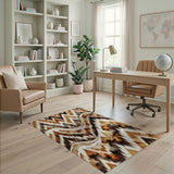 Heritage Tribal Zigzag Brown Tan Area Rug