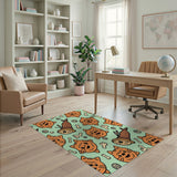 Playful Orange Cartoon Cats Area Rug