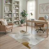 Beige and Neutral Abstract Area Beige Abstract Organic Shapes Area Rug