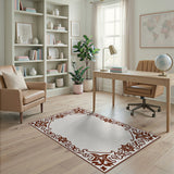 Ornate Traditional Persian Area Rug with Floral Border