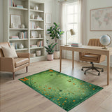 Monarch Butterfly Meadow Green Area Rug