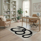 Black Coiled Snake Area Rug
