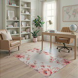 Floral Vintage Blush Peony Blush Pink Peony Floral Area Rug