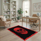 Fiery Red Grinning Skull Area Rug