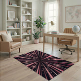 Cosmic Pink Ray Burst Area Rug