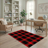 Buffalo Check Red Black Plaid Area Rug
