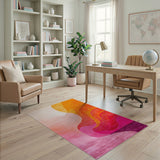 Radiant Sunset Wave Abstract Area Rug