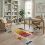 Vibrant Multi-Color Block Stripe Area Rug