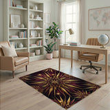 Gold Starburst Geometric Area Rug