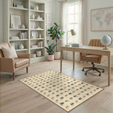 Vintage Fishing Flies Brown Tan Area Rug