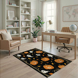 Whimsical Halloween Pumpkins Ghosts Area Rug