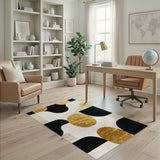 Gold and Silver Modern Gold Geometric Area Rug