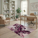 Ethereal Purple Swirl Abstract Area Rug