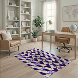 Purple Geometric Abstract Purple Area Rug