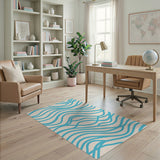 Teal Ocean Wave Area Rug