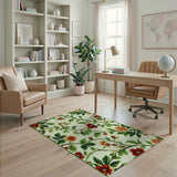 Vintage Red Floral Branch Area Rug