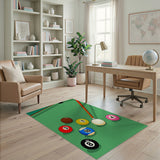 Cartoon Billiards Pool Balls Area Rug