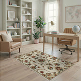 Ivory Floral Persian Area Rug