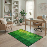 Modern Green-to-Yellow Geometric Block Area Rug