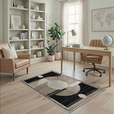 Modern Geometric Crescent Abstract Rug