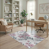 Pink Delicate Pink Blossom Floral Area Rug