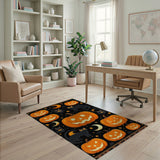 Halloween Jack-o'-Lanterns Black Cats Area Rug