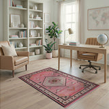 Vibrant Pink Southwestern Geometric Medallion Rug