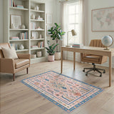 Pink Floral Vase Vintage Area Rug