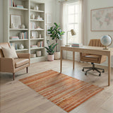 Terracotta Woven Stripe Area Rug