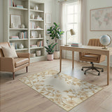Beige Floral Vine Area Rug