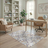 Abstract Beige Lavender Area Rug
