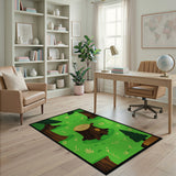 Whimsical Tree Stump Forest Kids Area Rug