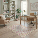Pink Ornate Trellis Area Rug