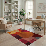 Multi-color and Patterns Vibrant Geometric Abstract Area Rug
