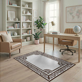 Ornate Baroque Border Area Rug
