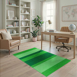 Vibrant Green Striped Area Rug