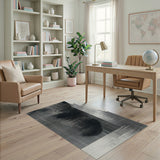 Black and White Abstract Black White Grid Area Rug