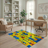 Vibrant Geometric Guitar Music Area Rug
