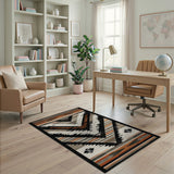 Southwestern Geometric Area Rug Black Grey Rust