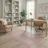 Traditional Persian Pink Blush Pink Persian Medallion Area Rug