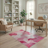 Abstract Area Sweeping Pink Waves Abstract Area Rug