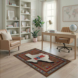 Texas 'HOME' Silhouette Traditional Persian Area Rug