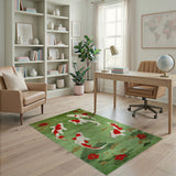 Koi Fish and Lotus Pond Area Rug