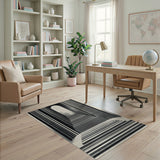 Monumental Archway Black White Geometric Rug