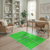 Green Geometric City Grid Area Rug
