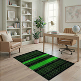 Neon Green Grid Geometric Area Rug