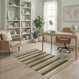 Brown Tan Horizontal Stripe Area Rug